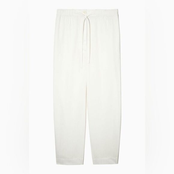 NEW COS Barrel-Leg Drawstring Trousers in Ivory - Picture 7 of 12